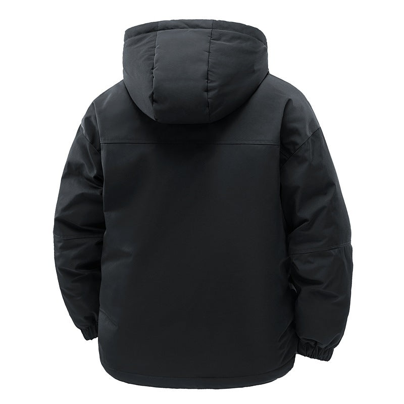 New Minimalist Solid Color Tie Drawstring Loose And Warm Cotton-padded Coat
