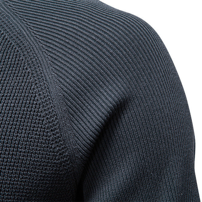Round Neck Fashion Solid Color Sweater Men's High Quality Business Casual Knitted Men's Sweater