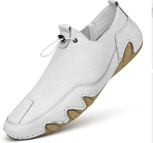 Leather Casual Men's Shoes Breathable Slip-on