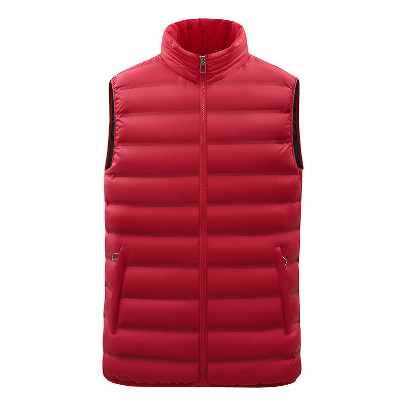 Men's Autumn Vest Stand-up Collar Cotton-padded Coat Plus Size Thin Coat