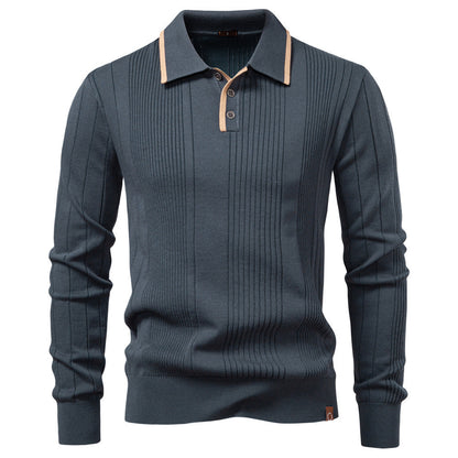 Men's Sweater Lapel Zipper Knitted Sweater