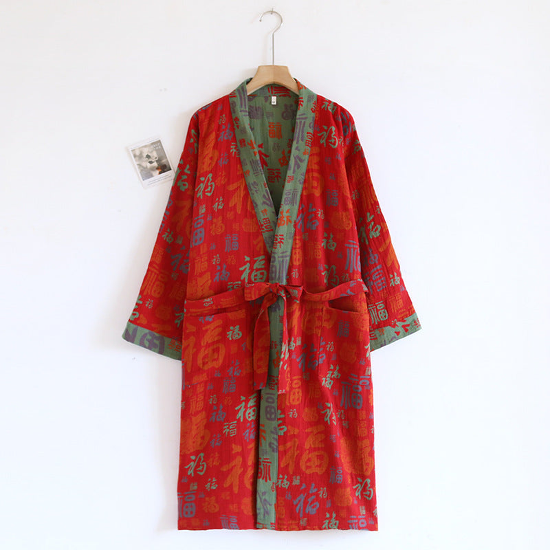 Spring And Autumn Thin Cotton Retro Loose Home Wear