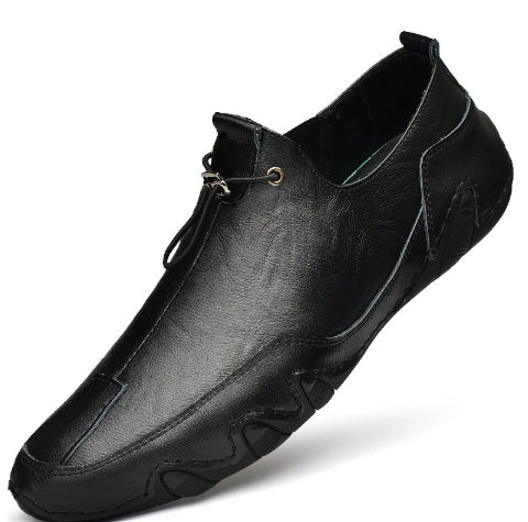 Leather Casual Men's Shoes Breathable Slip-on
