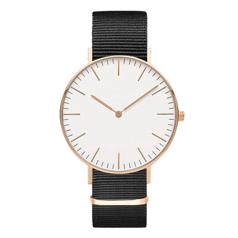 Steel strap watch double needle rose gold ultra-thin quartz men's watch