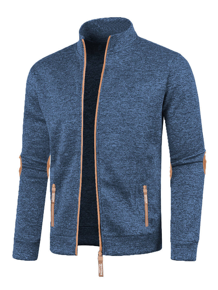 Men's Long Zipper Sweater Sleeve Light Fleece Coat Plus Size