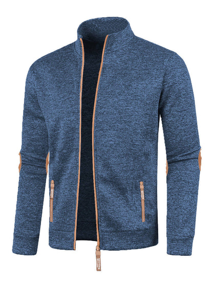 Men's Long Zipper Sweater Sleeve Light Fleece Coat Plus Size