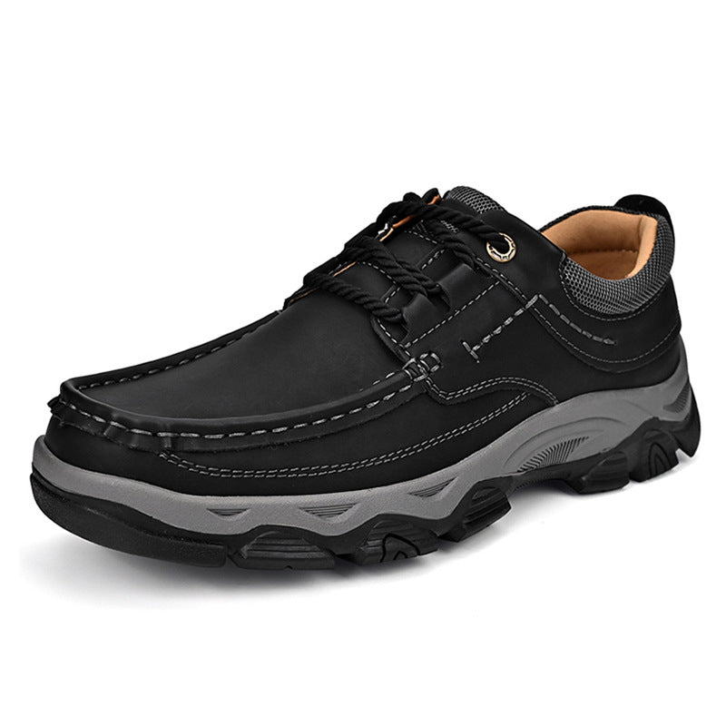 Male PU Plus Size Leather Shoes Outdoor Hiking Shoes