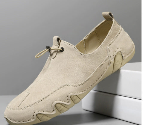 Leather Casual Men's Shoes Breathable Slip-on