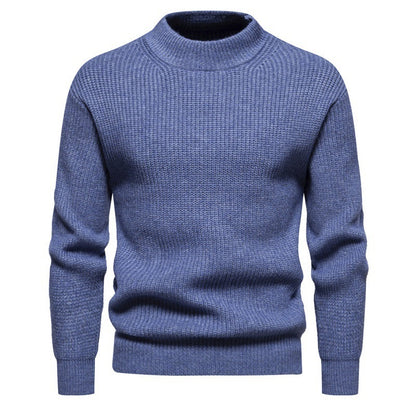 Men's Casual Knitted Solid Color Slim Fit Sweater
