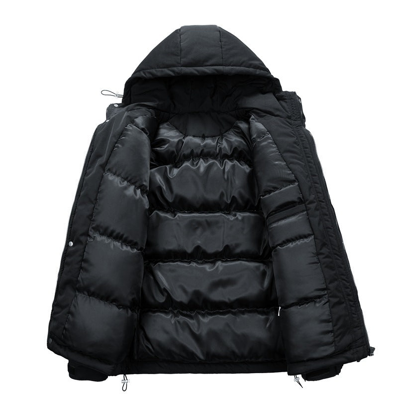 New Minimalist Solid Color Tie Drawstring Loose And Warm Cotton-padded Coat