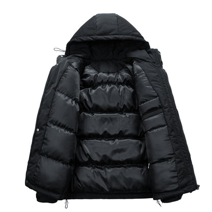 New Minimalist Solid Color Tie Drawstring Loose And Warm Cotton-padded Coat