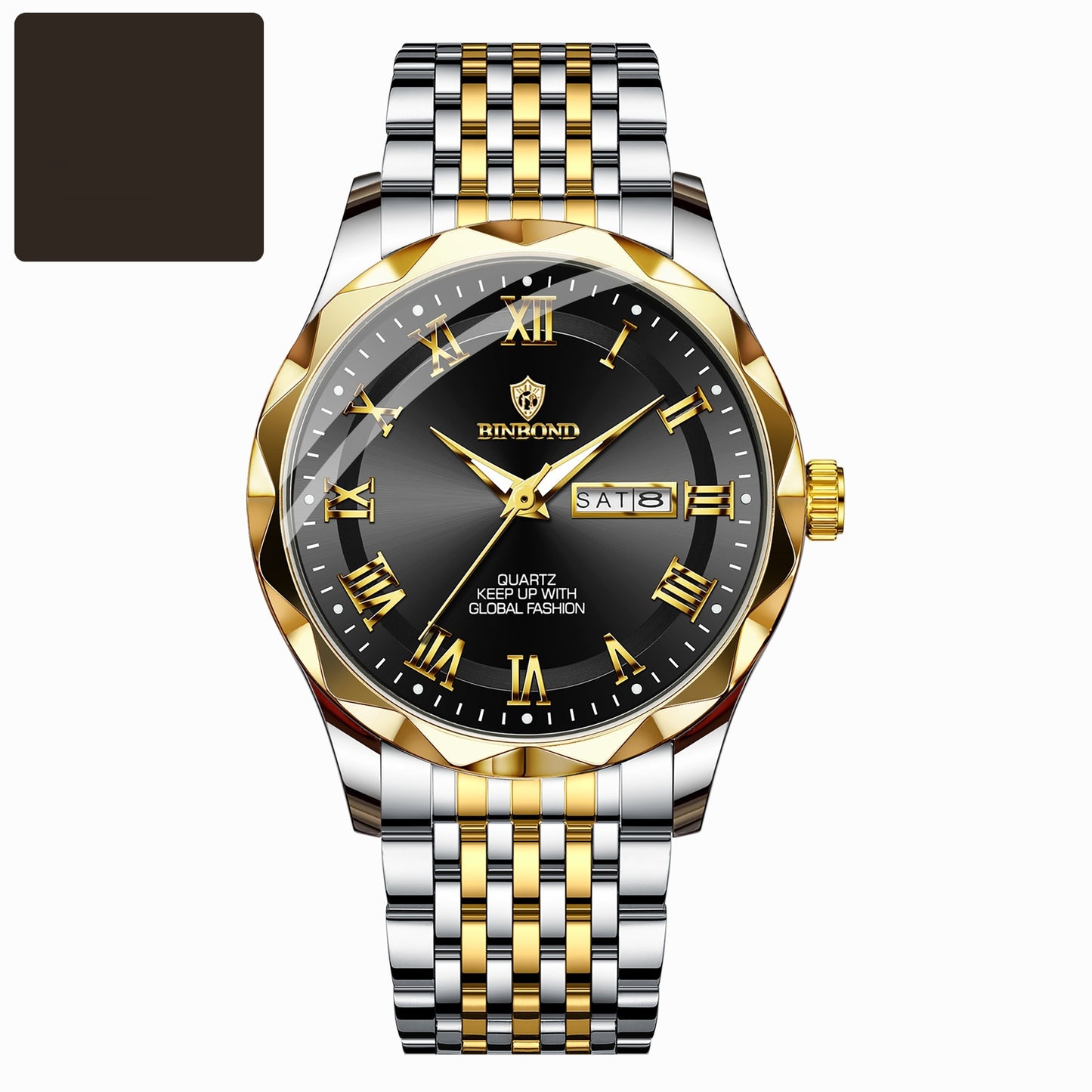 Fashion Double Calendar Quartz Watch Waterproof Men's Watch