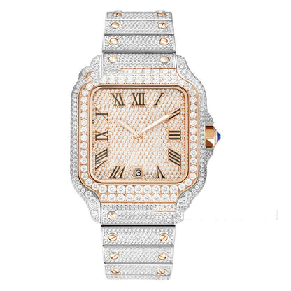 Clarity Moissanite Watch Men's Stainless Steel
