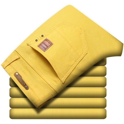 Casual Men's Slim Straight Stretch Colored Trousers