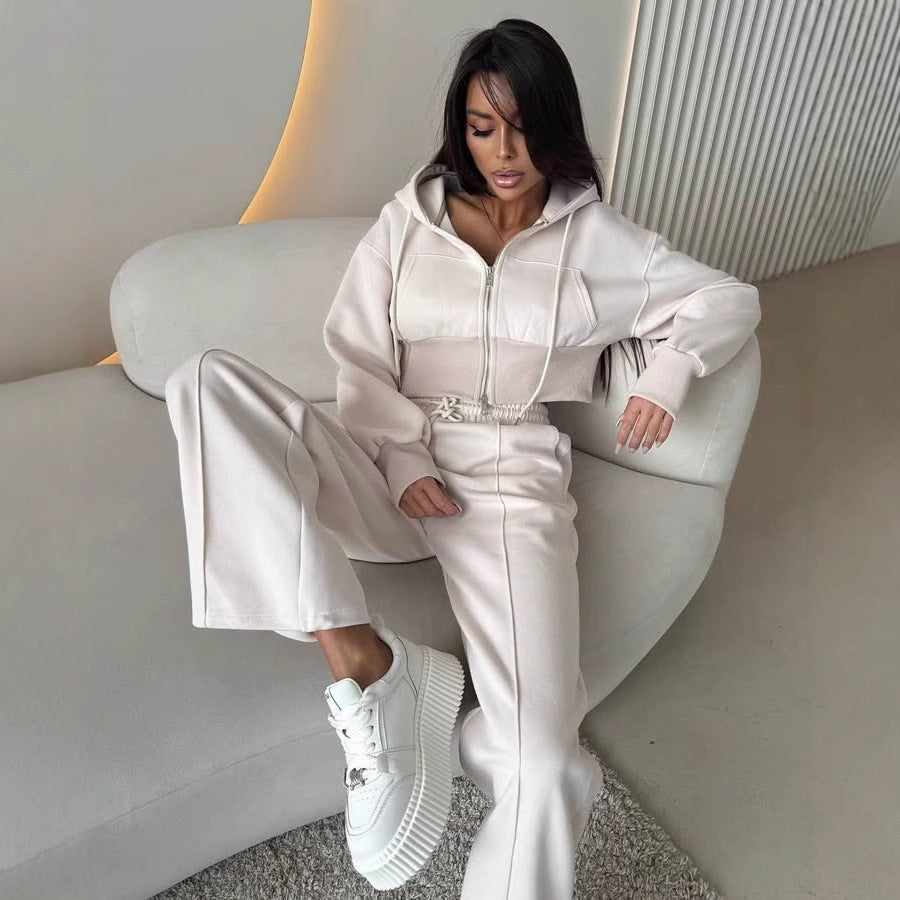 Cinched Hoodie Sweater Casual Cotton Suit