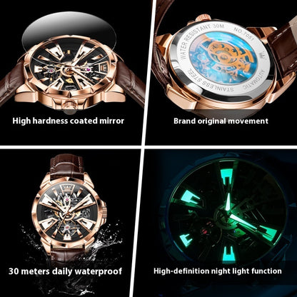 Watch Men's Automatic Mechanical Watch Hollow Waterproof