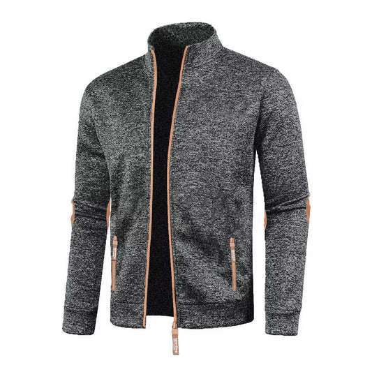 Men's Long Zipper Sweater Sleeve Light Fleece Coat Plus Size