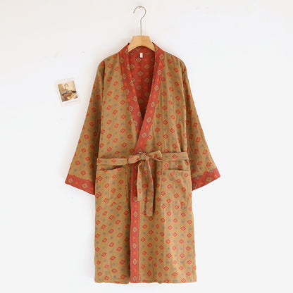 Spring And Autumn Thin Cotton Retro Loose Home Wear