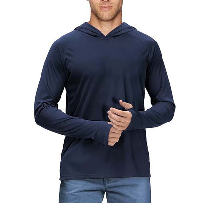 Long Sleeve Men's Loose Casual Hooded Workout Clothes Sweater