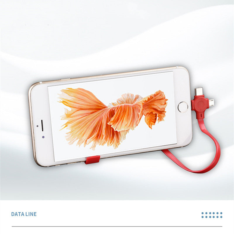 Macaron Telescopic Bracket Three-In-One Charging Cable