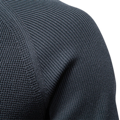 Round Neck Fashion Solid Color Sweater Men's High Quality Business Casual Knitted Men's Sweater