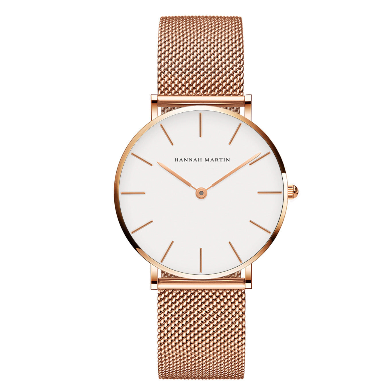 Steel strap watch double needle rose gold ultra-thin quartz men's watch
