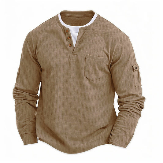 Men's T-shirt Fake Two Pieces Double V-neck Autumn And Winter