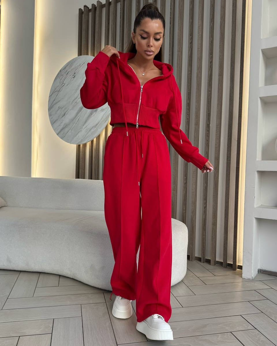 Cinched Hoodie Sweater Casual Cotton Suit