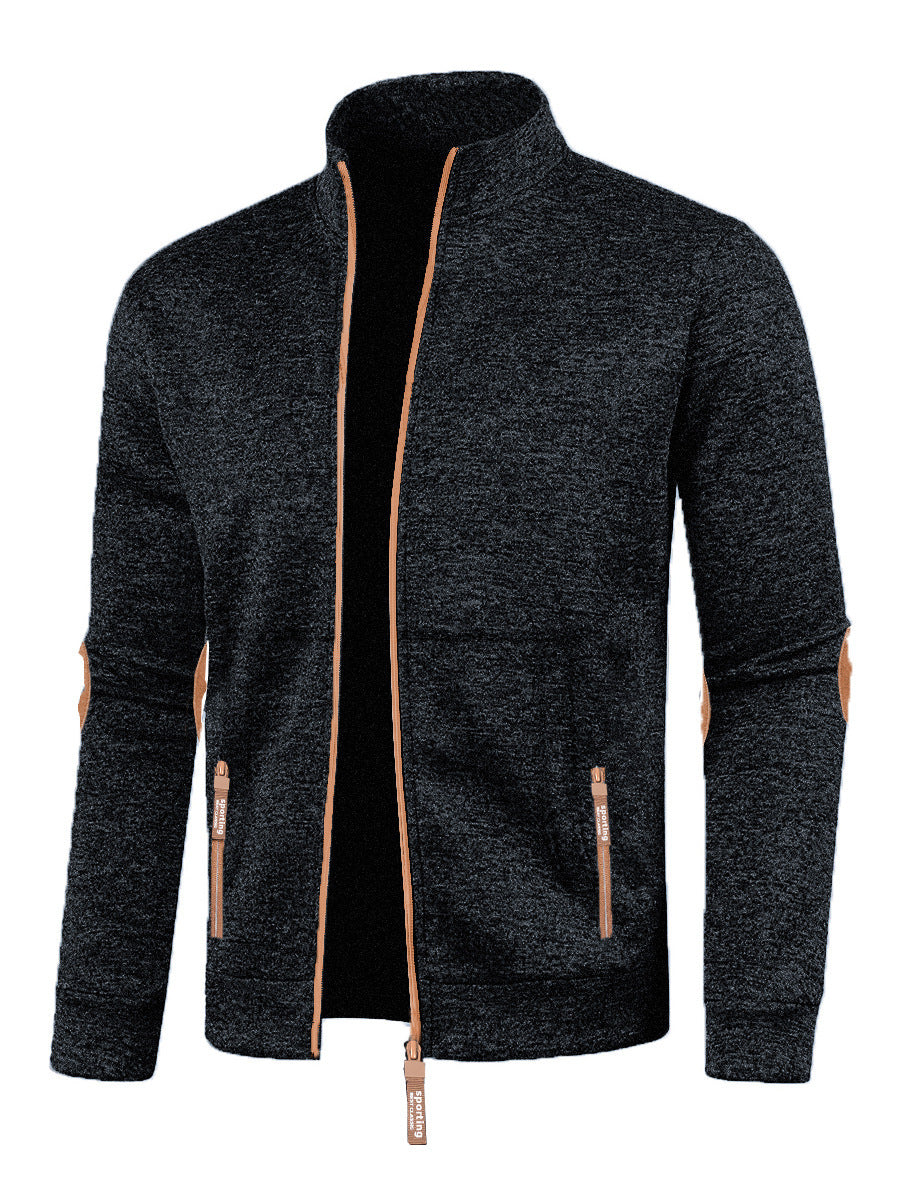 Men's Long Zipper Sweater Sleeve Light Fleece Coat Plus Size