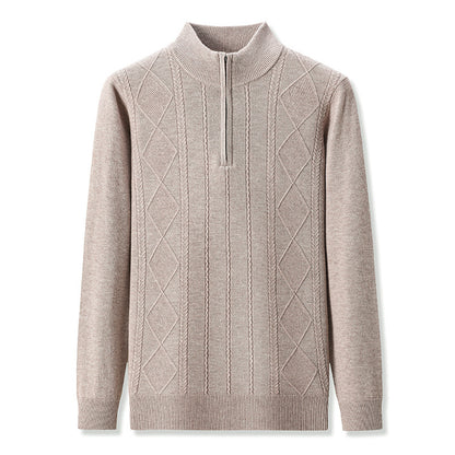 Half Zipper Thickening Thermal Head Cover Knitted Inner Match Woolen Sweater