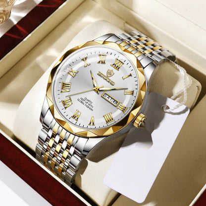Fashion Double Calendar Quartz Watch Waterproof Men's Watch