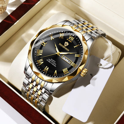 Fashion Double Calendar Quartz Watch Waterproof Men's Watch