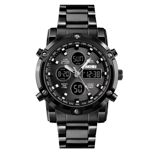Men's dual movement watch