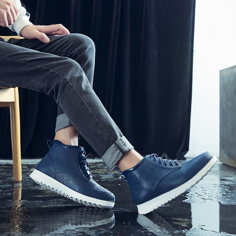 Fashion Tie Rain Boots Men's Outdoor Non-slip All-matching