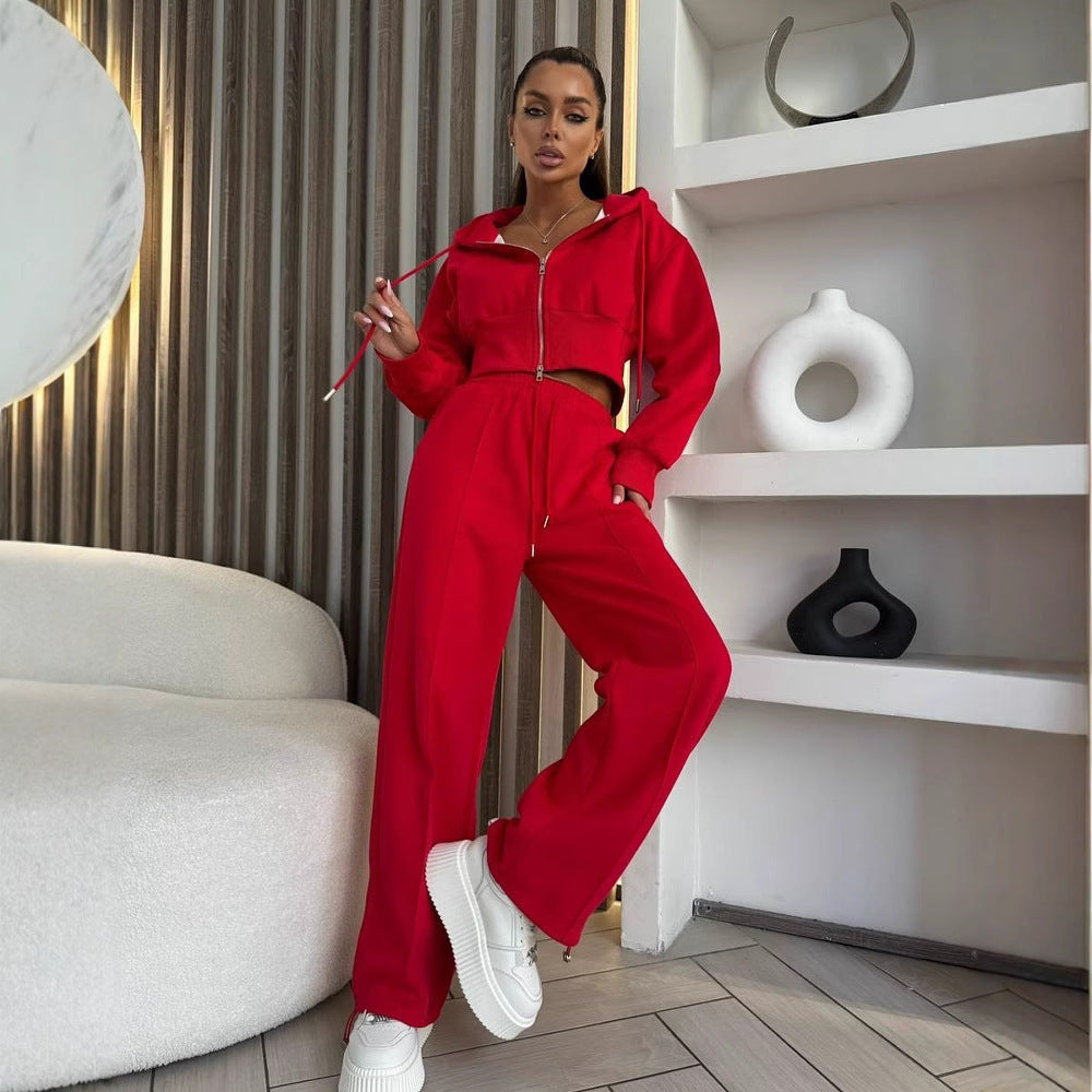 Cinched Hoodie Sweater Casual Cotton Suit