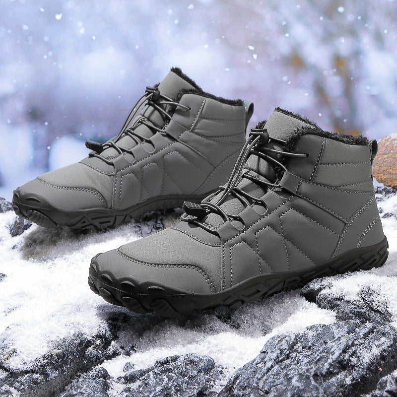 Men's Snow Boots Barefoot With Thick Fleece Sole