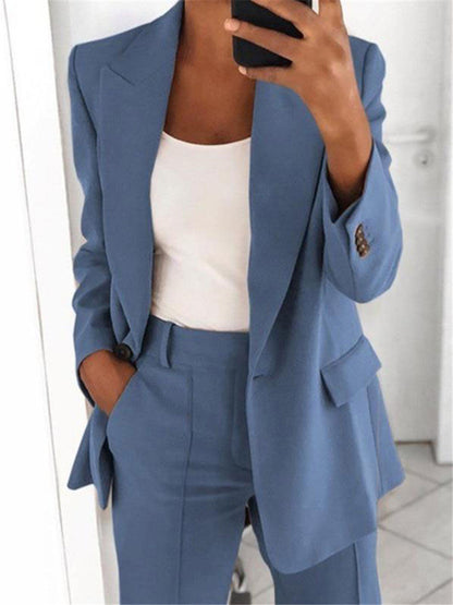 Pure Long Sleeveless Simple Draping Wide Leg Casual Suit