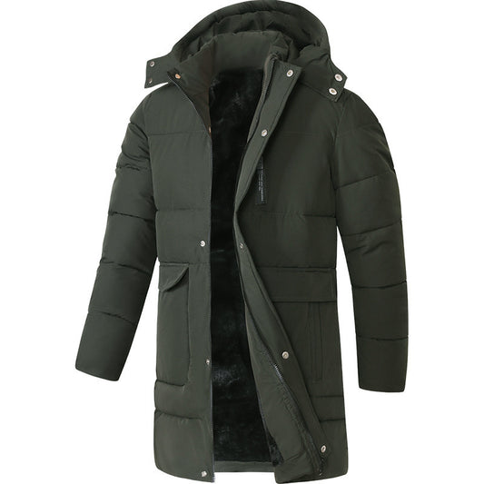 Fashionable Warm Long Velvet Padded Thickened Coat
