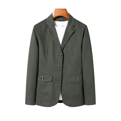 Men's Casual Loose Washed Cotton Business Coat