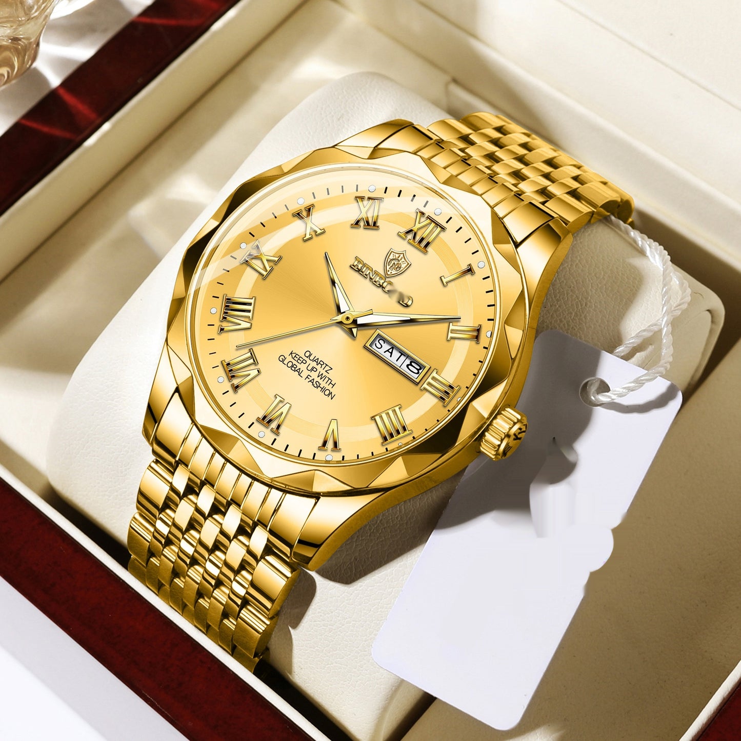 Fashion Double Calendar Quartz Watch Waterproof Men's Watch
