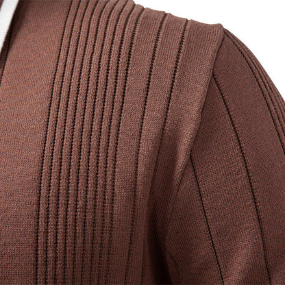 Men's Sweater Lapel Zipper Knitted Sweater