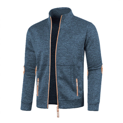Men's Long Zipper Sweater Sleeve Light Fleece Coat Plus Size