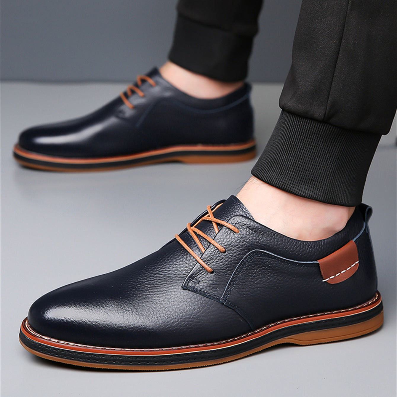 Men's Leather Shoes Plus Size Fashion Handmade Stitching