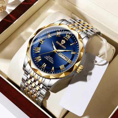 Fashion Double Calendar Quartz Watch Waterproof Men's Watch