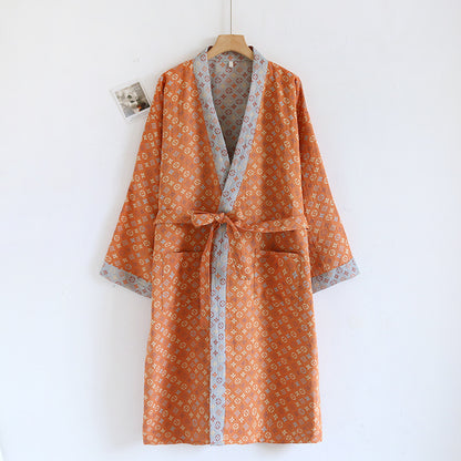 Spring And Autumn Thin Cotton Retro Loose Home Wear