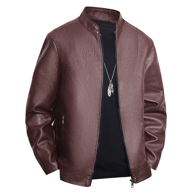 Slim-fit Leather Coat Men's Casual Jacket