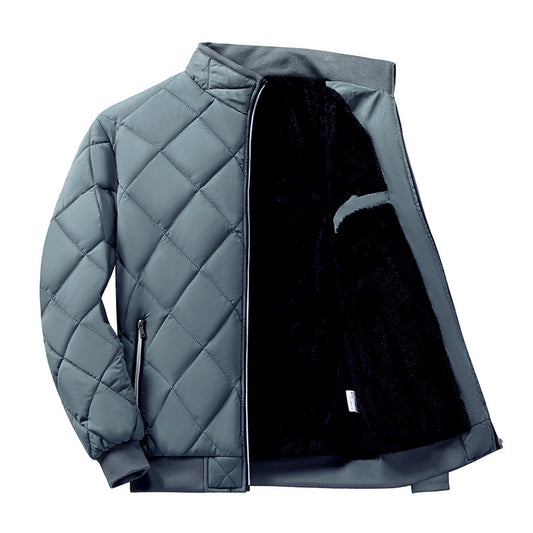 Stand Collar Men's Dad Trendy Warm-keeping Cotton Cotton-padded Jacket Bread Coat