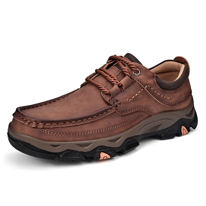 Male PU Plus Size Leather Shoes Outdoor Hiking Shoes