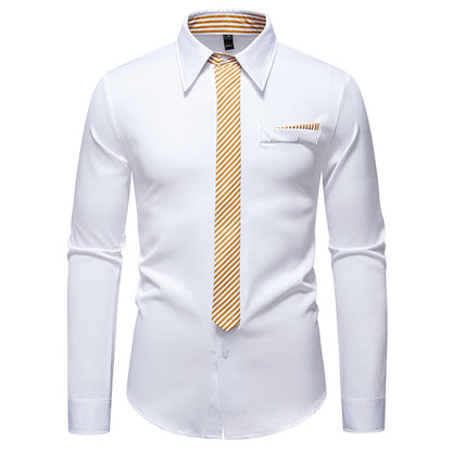 New Fashion Temperament Men's Long-sleeved Shirt