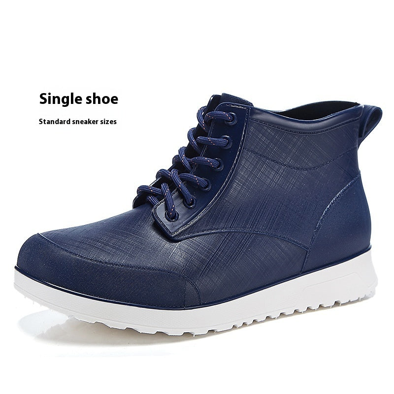 Fashion Tie Rain Boots Men's Outdoor Non-slip All-matching